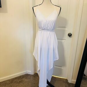 Handkerchief White Spaghetti Strap Dress